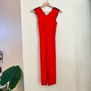 Red Rag & Bone Avant Garde Sleeveless Sheath Midi Dress Black Cross Back 0 XS